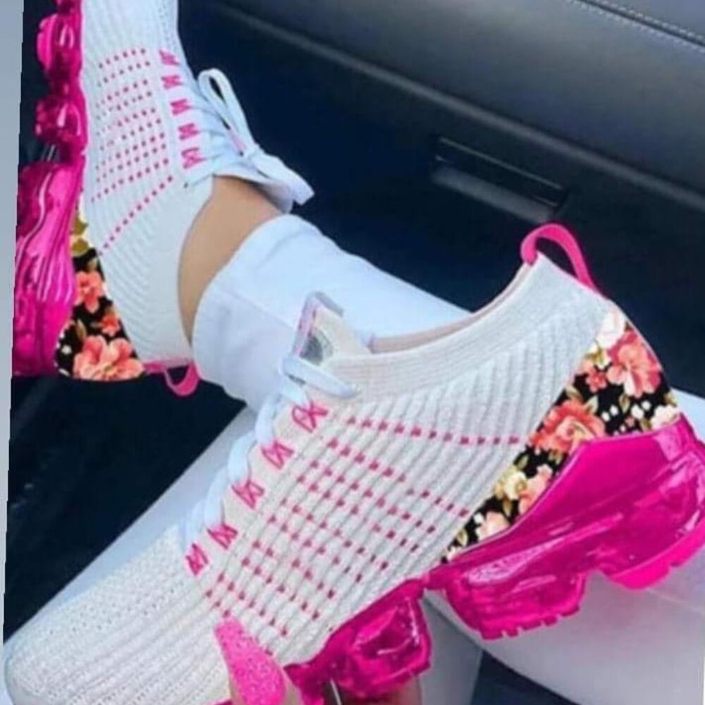 Floral vapor max inspired sneakers